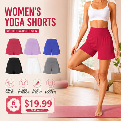 Women's Ultra-High-Rise 2-in-1 Cooling Yoga Shorts (7-inch, with pockets)